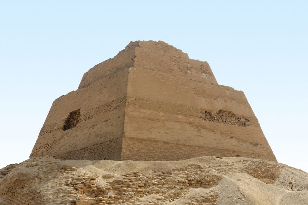 The Pyramid of Meidum surrounded by rubble. Shutterstock.