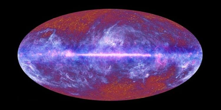 A view of the map of the cosmic microwave background across the sky. Image Credit: ESA and the Planck Collaboration.