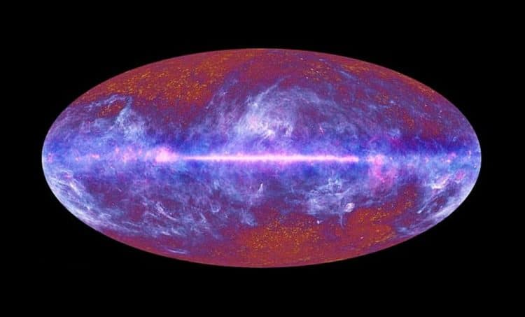 A view of the map of the cosmic microwave background across the sky. Image Credit: ESA and the Planck Collaboration.