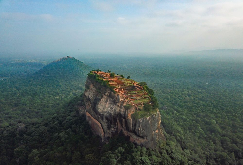 Aerial view of the Sky Fortress of Sigiriya in Sri Lanka. Shutterstock.