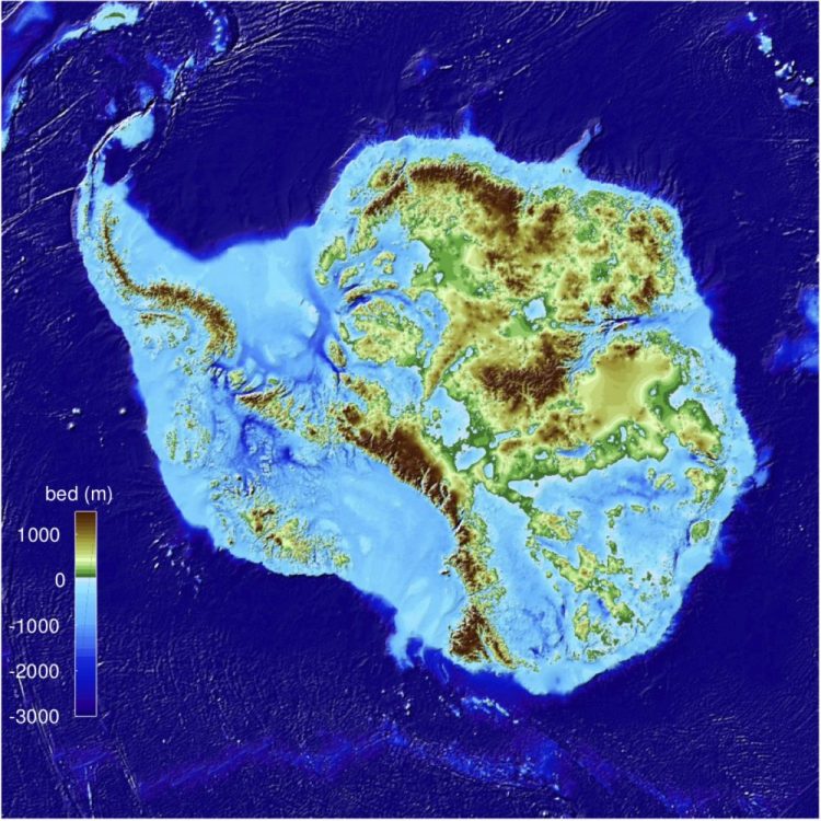 This is a new map of Antarctica without ice. Image Credit: Mathieu Morlighem / UCI.