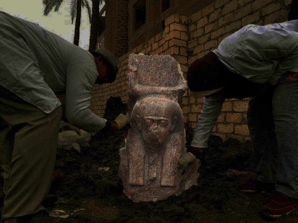 An image of the recently uncovered bust of Ramesses II. Image Credit: Egyptian Ministry of Antiquities / Facebook.