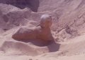 An image of the buried Sphinx discovered in Minya. Image Credit: Egyptian Ministry of Antiquities.