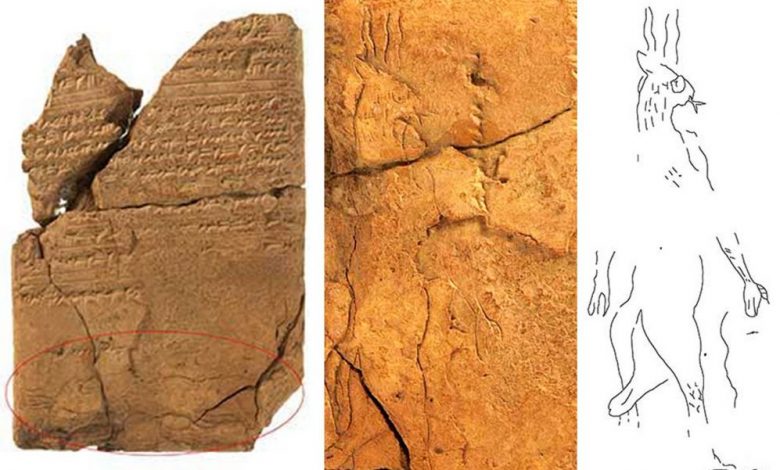 Depictions of an ancient Mesopotamian demon. Image Credit: UoC / Olaf M. Teßmer.