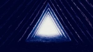 An artists rendering of light inside a pyramid. Shutterstock.