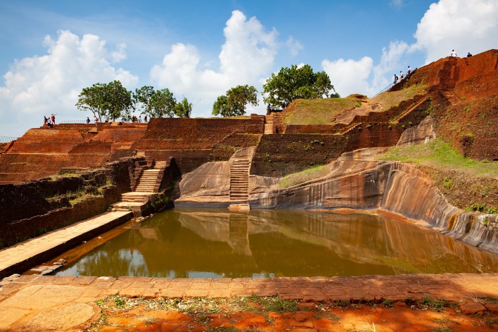 An image of the top of Sigiriya Lion's rock palace. Shutterstock.