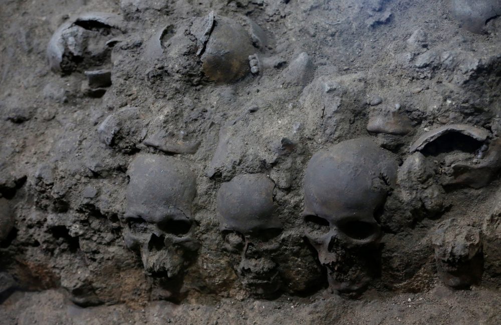 An image of the skulls of the Tzompantli at Tenochtitlan. Image Credit: REUTERS / Henry Romero.
