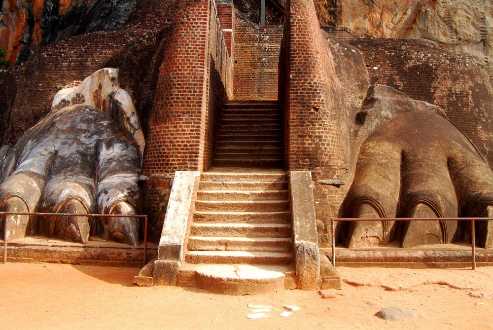 An image of the Lion's Paws at Sigiriya. Shutterstock.