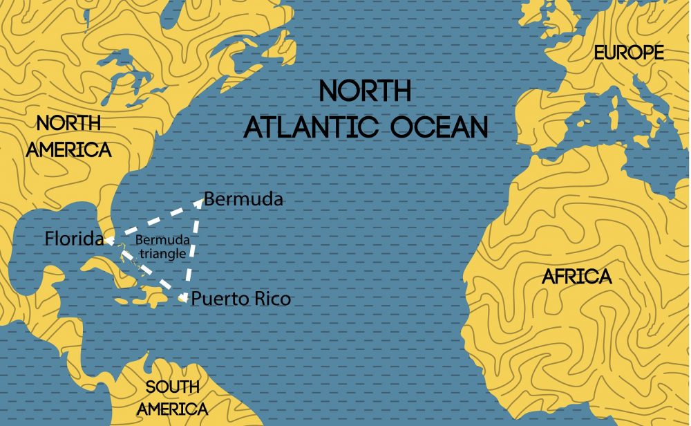 A Map Showing The Location Of The Bermuda Triangle Scaled 