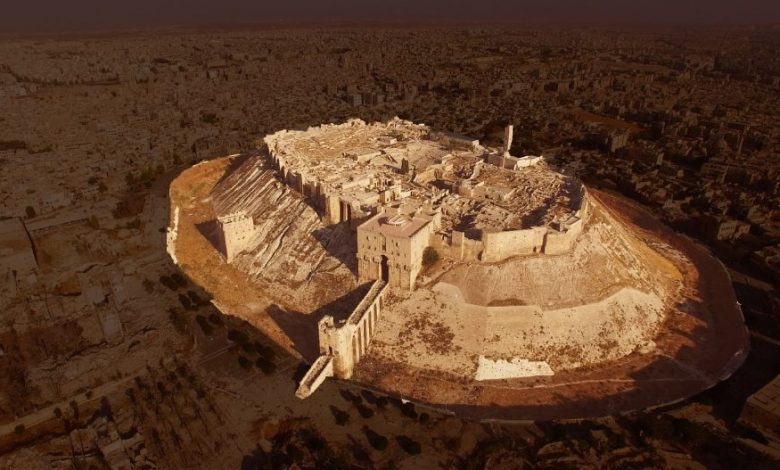 Aerial view of the Citadel of the ancient city of Aleppo. Image Credit: Reddit.
