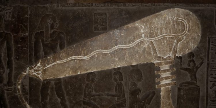 An image of the so-called Dendera Light. Shutterstock.