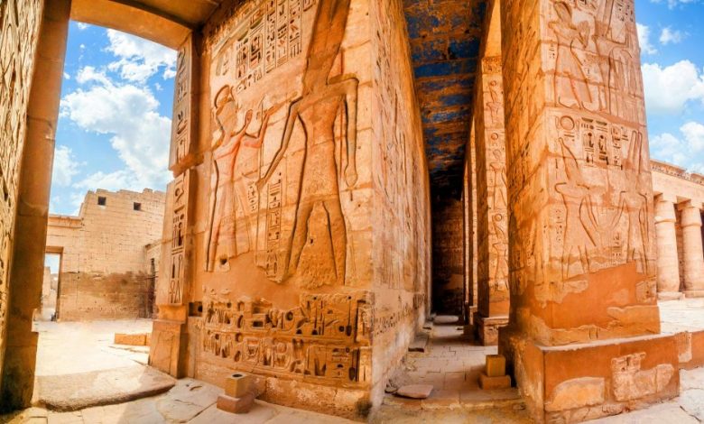 An image of the Temple of Medinet Habu. Egypt, Luxor. Shutterstock.