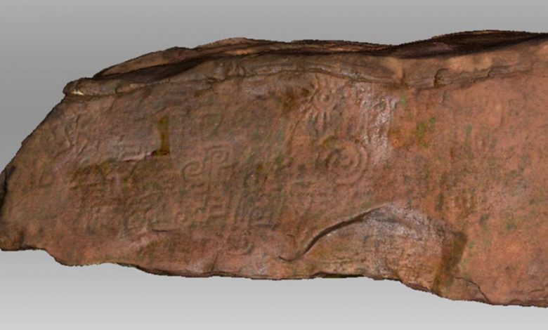 An image of the strange symbols on the surface of the monolith. Image Credit: Exact Metrology.