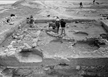 A general view of stratum II, level 3, seen from the west at Tell Qaramel, Syria. Image Credit: R.F. Mazurowski.