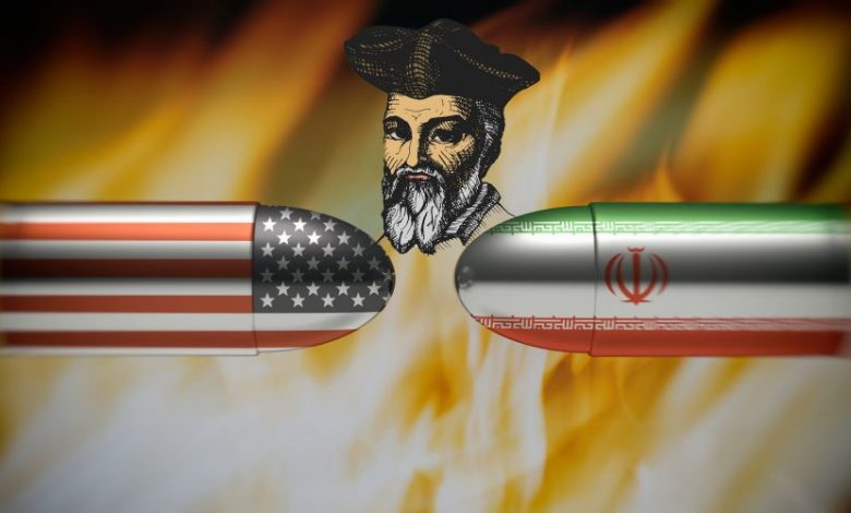 Artists rendering of bullets from different countries and Nostradamus in the middle. A prediction of War? Shutterstock.