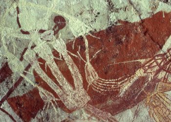 Cave art at Jabiru Dreaming inside the Kakadu National Park. Image Credit: Wikimedia Commons.