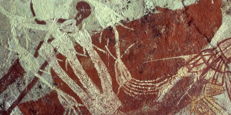 Cave art at Jabiru Dreaming inside the Kakadu National Park. Image Credit: Wikimedia Commons.