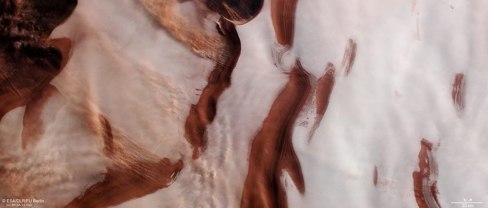An image of the North Pole of Mars. Image Credit: ESA.