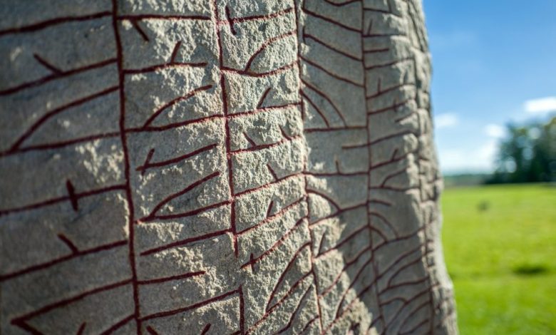 A close-up image of the Rok Runestone. Shutterstock.