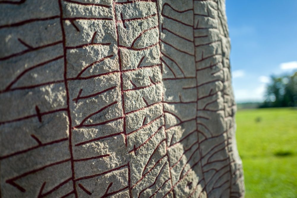 A close-up image of the Rok Runestone. Shutterstock.
