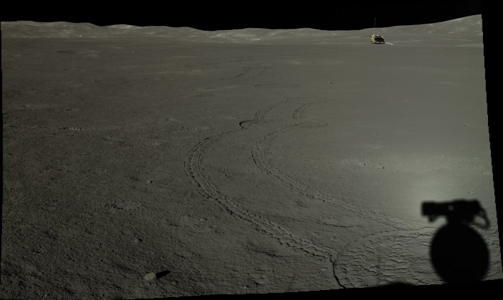 The far side of the moon as seen by Yutu-2. Image Credit: CLEP/Doug Ellison, Twitter.