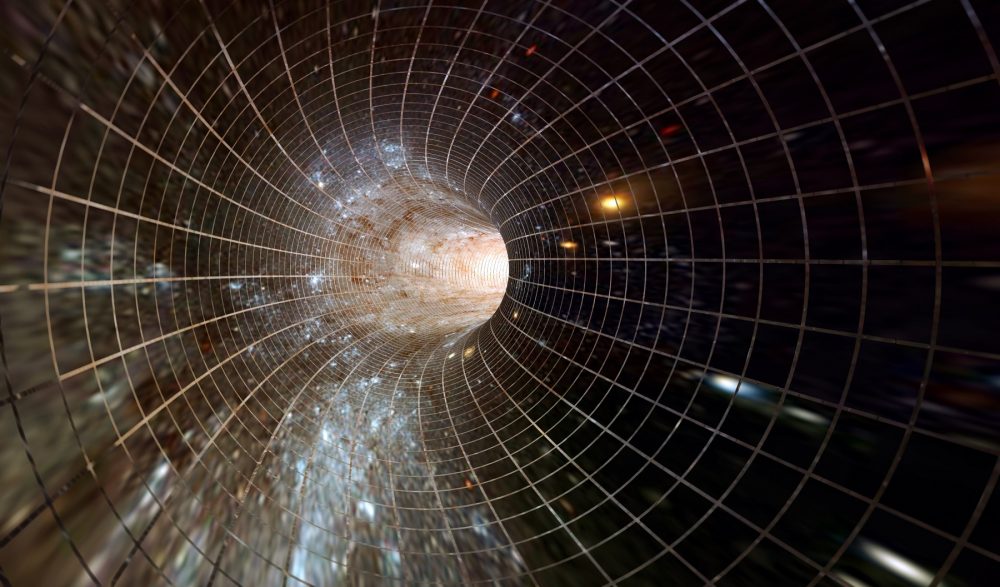 An artists rendering of a portal through space-time. Shutterstock.