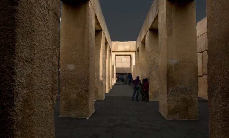 An image of the massive stones at the Valley Temple at Giza. Shutterstock.