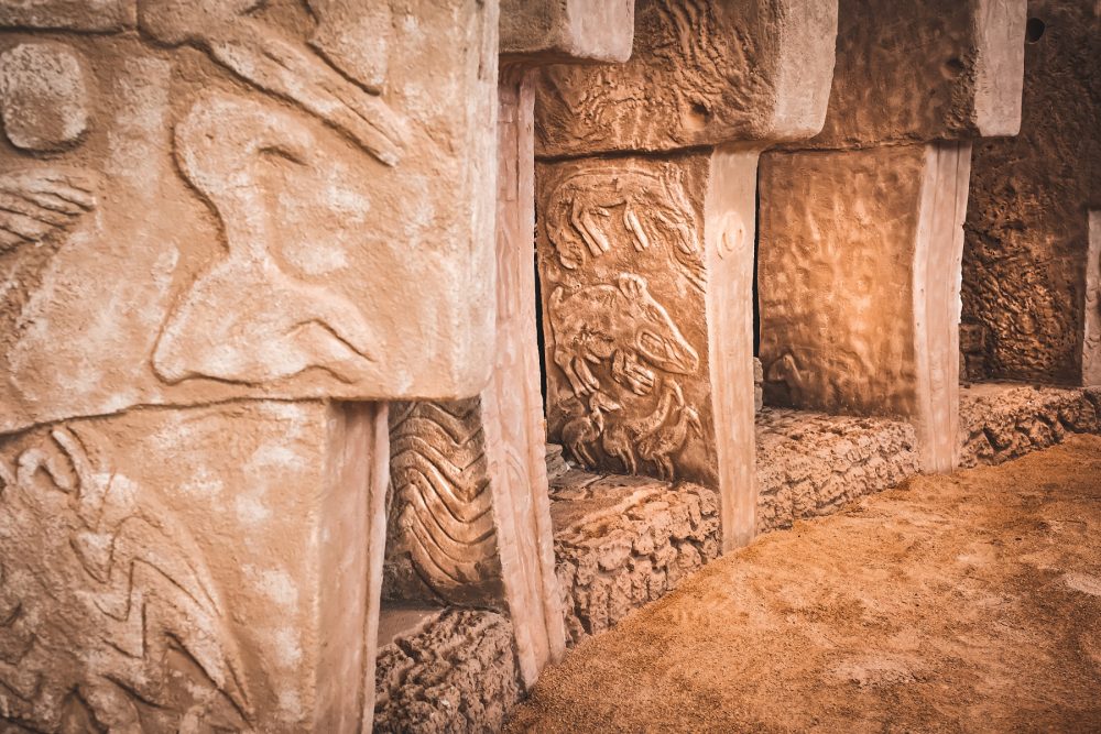 An image of the megalithic stone pillars at Göbekli Tepe. Shutterstock.