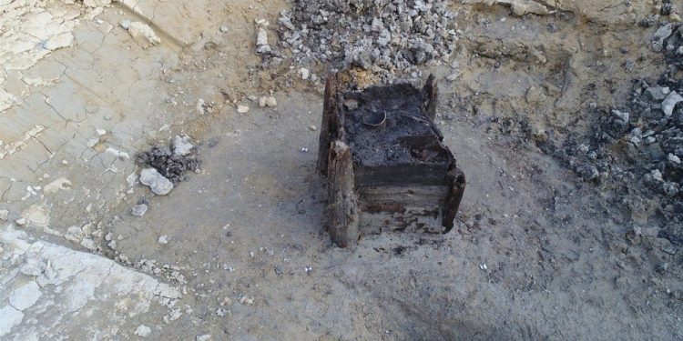 An image of the ancient wooden structure believed to be the oldest such in the world. Image Credit: Archaeological Centre in Olomouc.