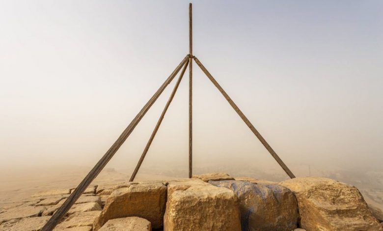 An unprecedented view of the summit of the Great Pyramid of Giza. Image Credit: Andrej Ciesielski.