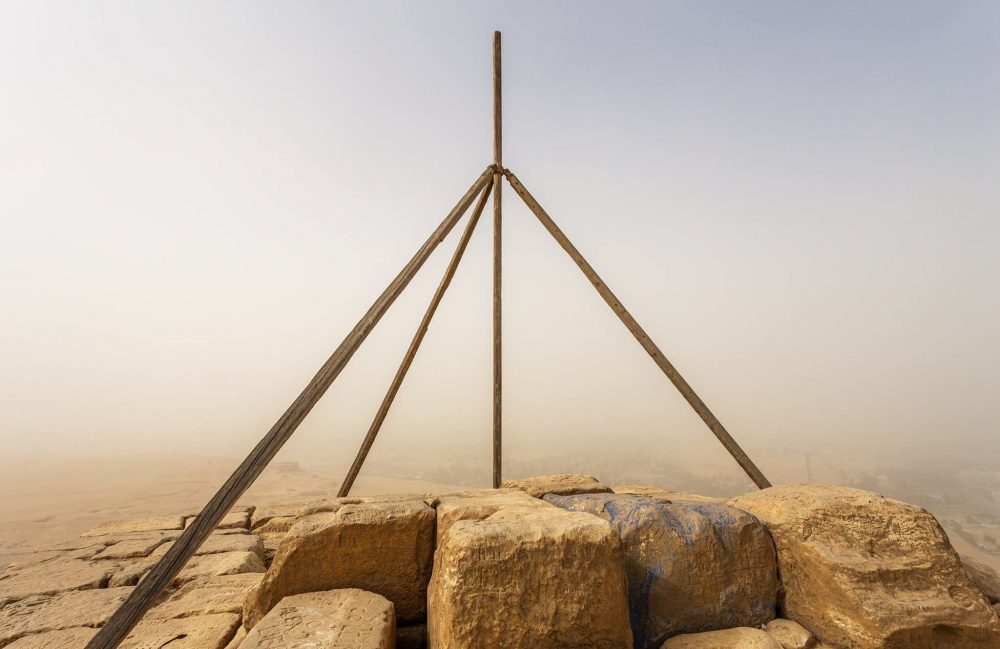 An unprecedented view of the summit of the Great Pyramid of Giza. Image Credit: Andrej Ciesielski.