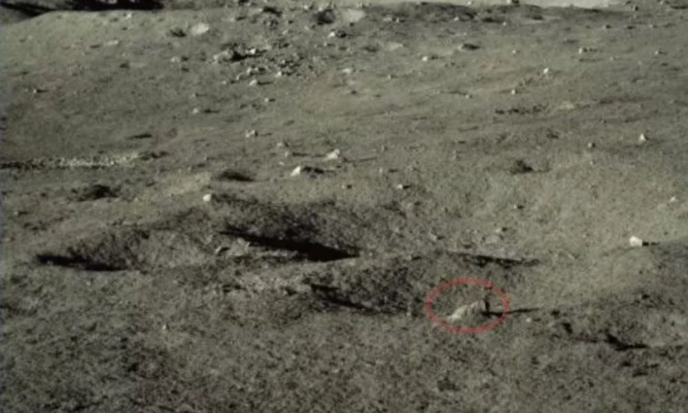 An image of the surface of the far side of the moon, showing one of the mysterious rock samples spotted by Yutu-2. Image Credit: CNSA / CLEP/ Our Space.