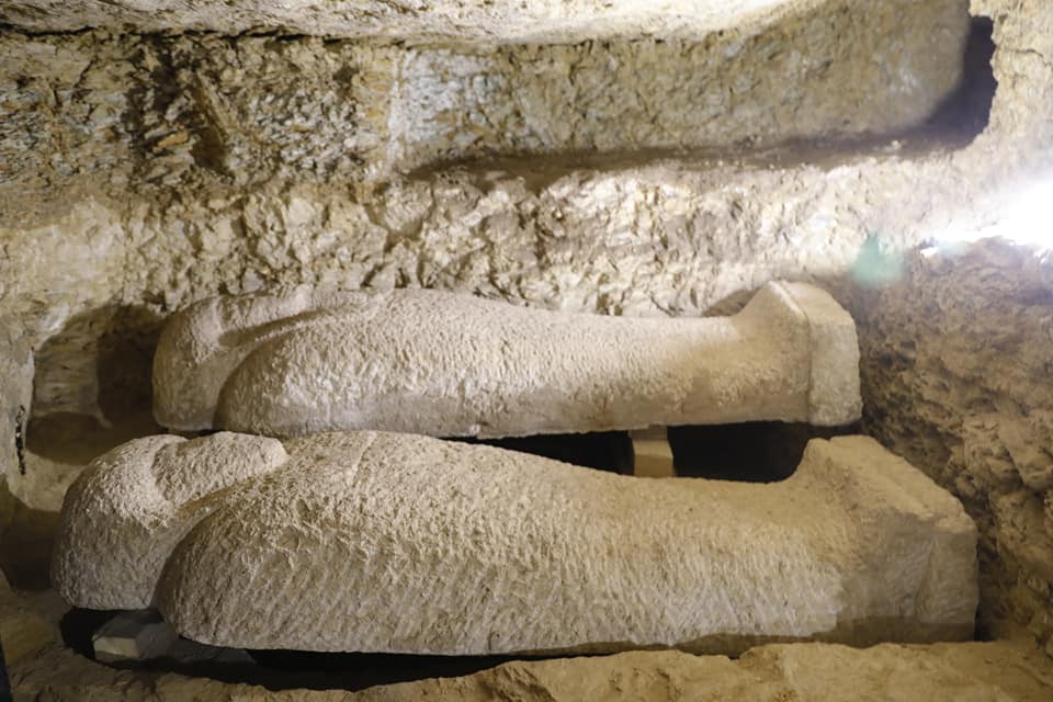 An image of the sarcophagi discovered during archaeological excavations. Image Credit: Egyptian Ministry of Tourism and Antiquities / Facebook.