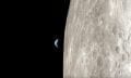 Apollo 13 view of the surface of the moon and Earth. Image Credit: NASA.