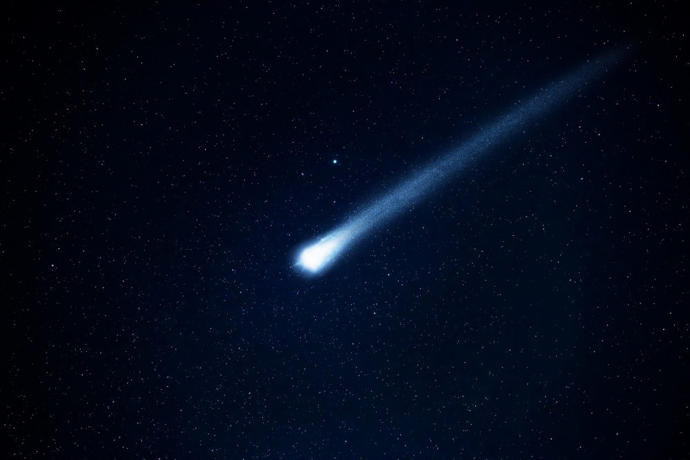 Artist's rendering of an asteroid in the sky. Shutterstock.