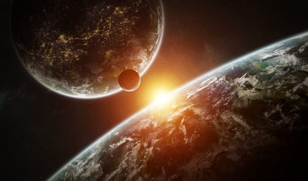 An artists rendering of distant exoplanets. Shutterstock.