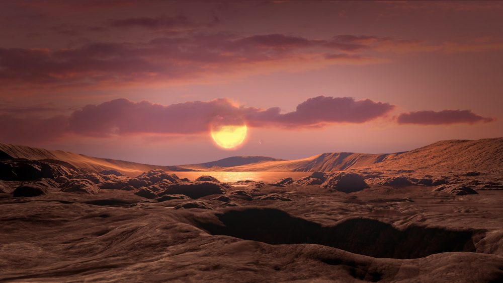 An illustration of what Kepler-1649c could look like from its surface. Image Credit: NASA/Ames Research Center/Daniel Rutter.