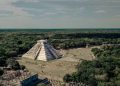 An aerial view of the Pyramid temple of Kukulkan at Chichen Itza. Shutterstock.
