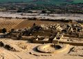 An aerial view of the "citadel" Pyramid of Caral. Image courtesy: peru.travel.