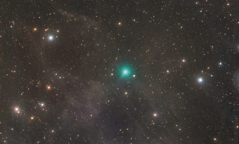 A view of Comet Atlas (Green). Comet ATLAS’s coma (atmosphere) is approximately 15 arcminutes in diameter, according to Michael Jäger of Weißenkirchen, Austria. Image Credit: Michael Jäger.