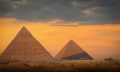 An image of the pyramids of Khufu and Khafre at the Giza plateau. Shutterstock.