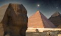 An image of the Sphinx, the Pyramid of Khafre, and the Great Pyramid of Giza in the middle. Shutterstock.