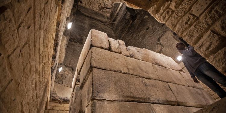 Inside the Step Pyramid at Saqqara. Image Credit: Global Look Press/dpa/Oliver Weiken.