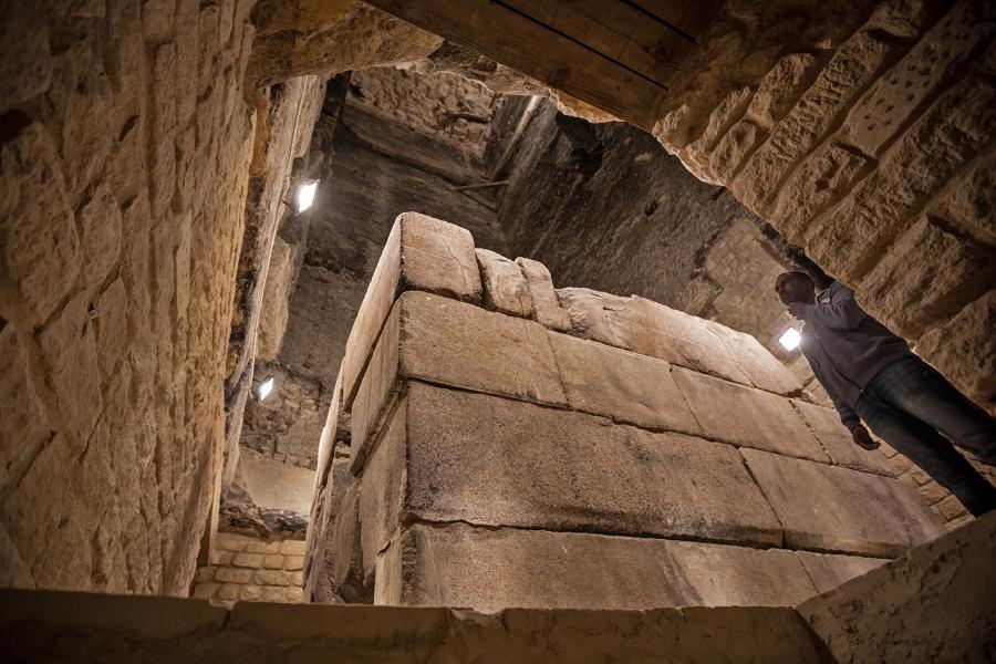 Inside the Step Pyramid at Saqqara. Image Credit: Global Look Press/dpa/Oliver Weiken.