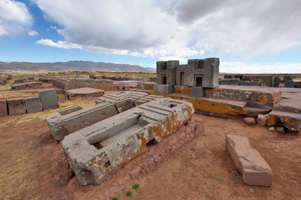 An Image of the megalithic stones at the Puma Punku platform. Shutterstock.