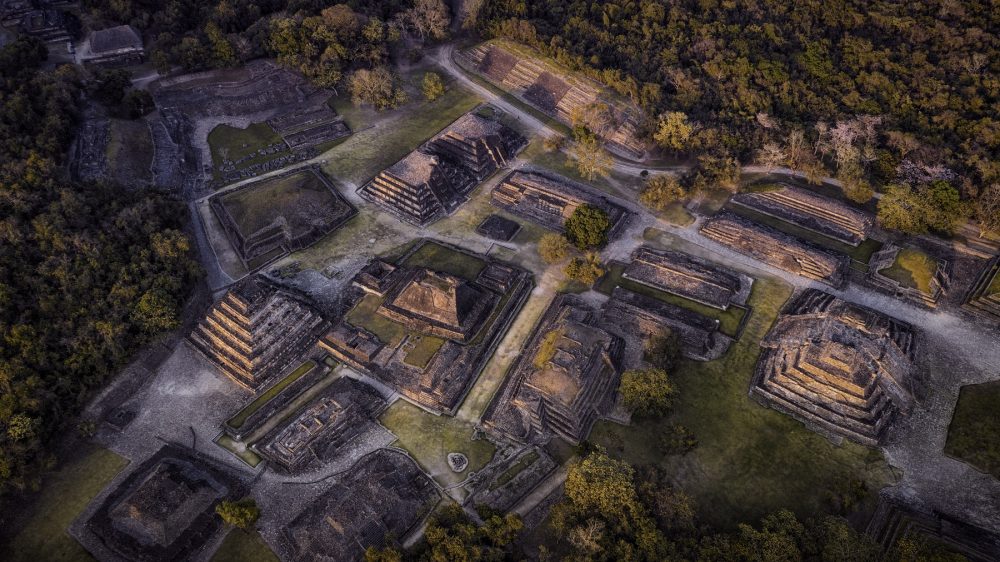 An aerial view of the ancient city of El Tajin. Shutterstock.