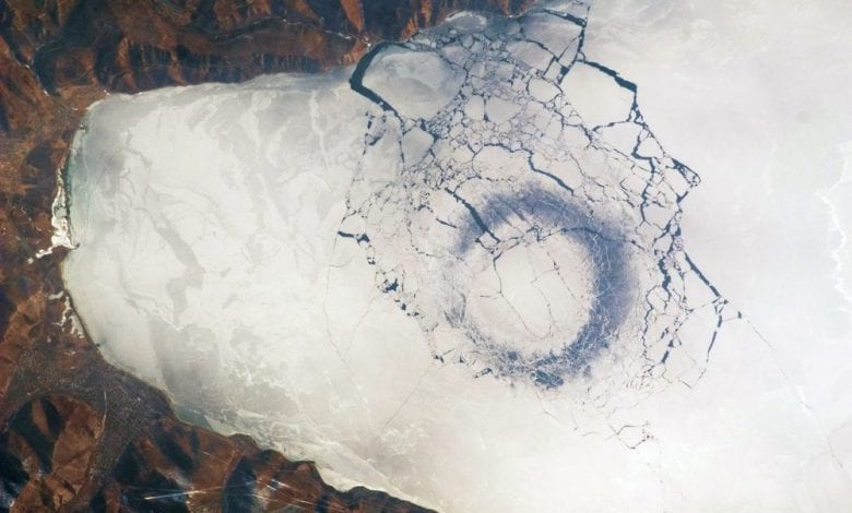 An astronaut's photograph of Lake Baikal, as seen from space. Image Credit: Wikimedia Commons.