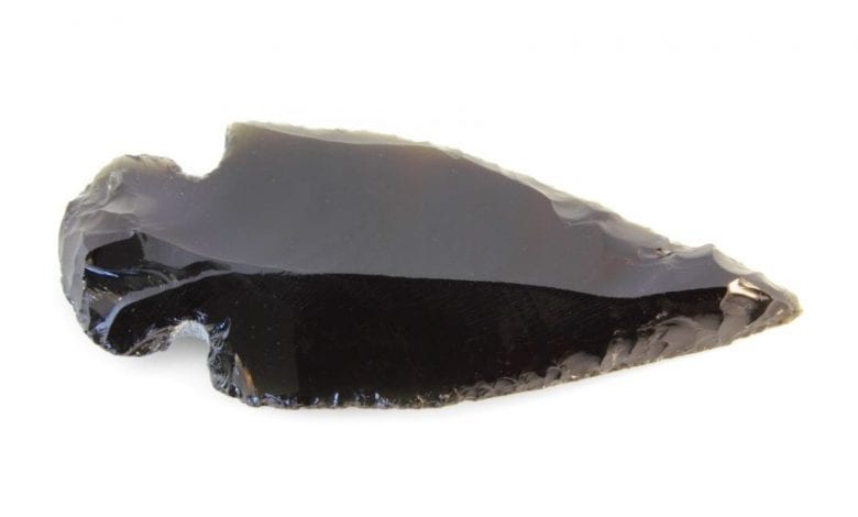 An image of a smoothly chiseled arrowhead. Shutterstock.