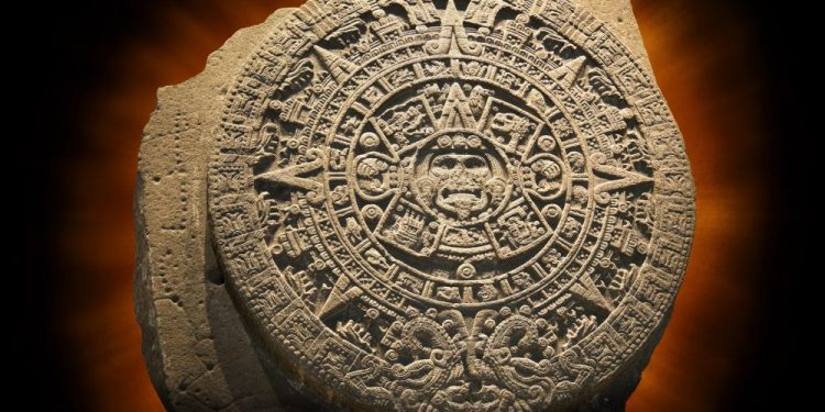 A view of the Aztec Sun Stone. Shutterstock.