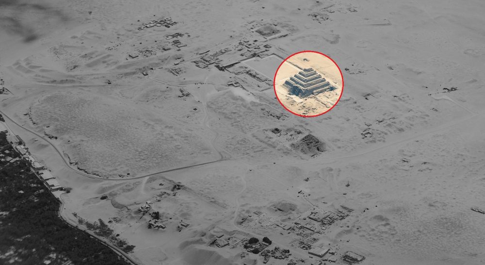 An aerial view of the Step Pyramid of Saqqara. Shutterstock.